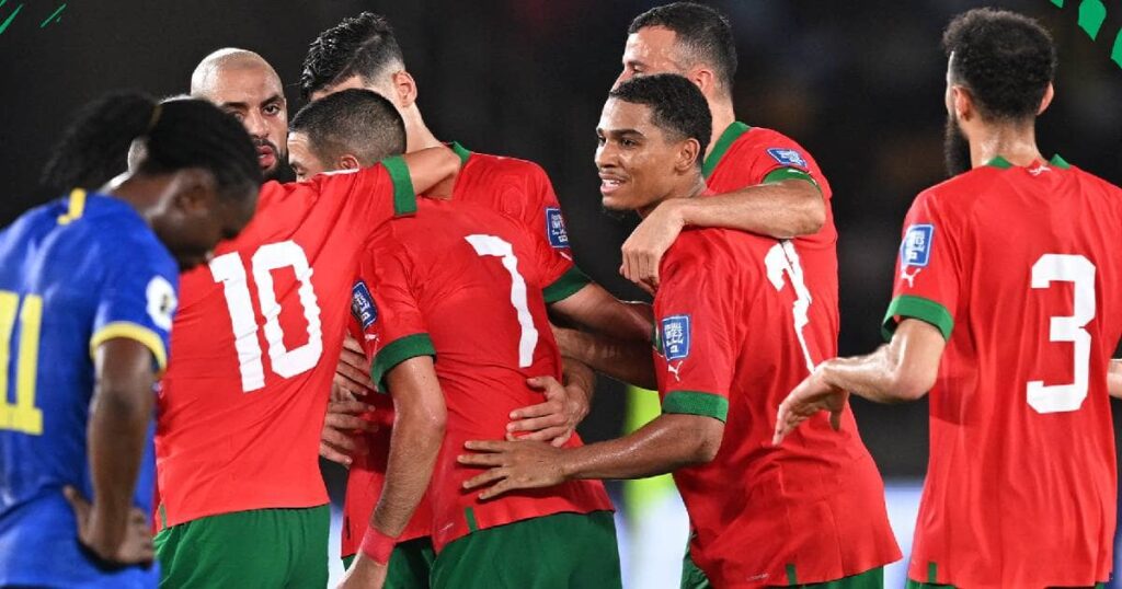فرحة لاعبو منتخب المغرب بالفوز على تنزانيا في تصفيات مونديال 2026