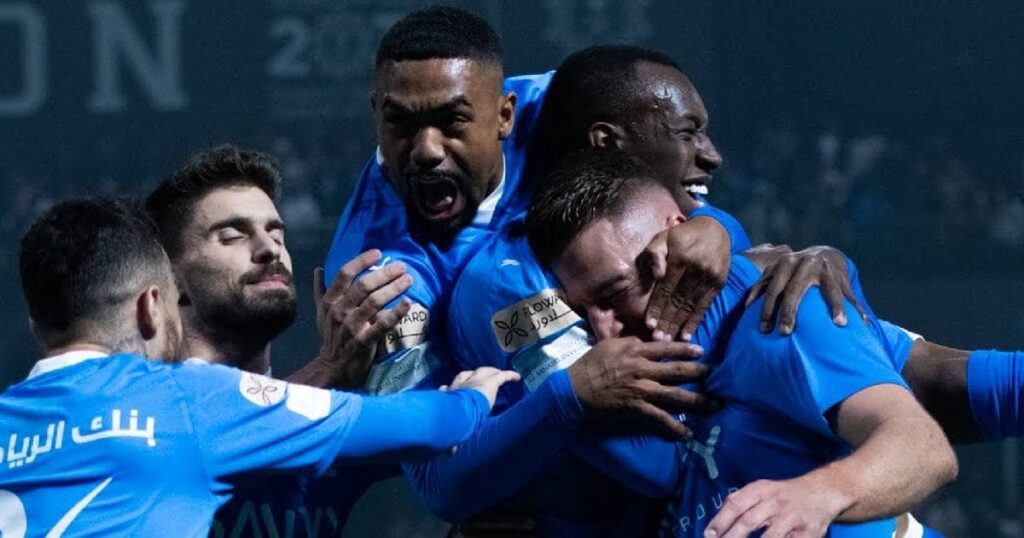 احتفال لاعبو الهلال السعودي